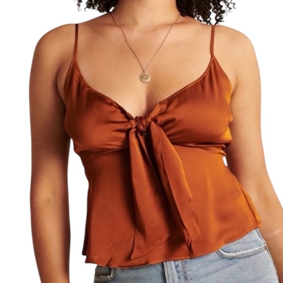 Abercrombie & Fitch Tops - Abercrombie Satin Tie-Front Camisole